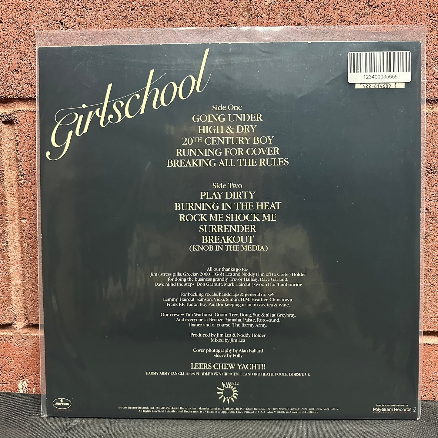 Used Vinyl:  Girlschool ”Play Dirty” LP