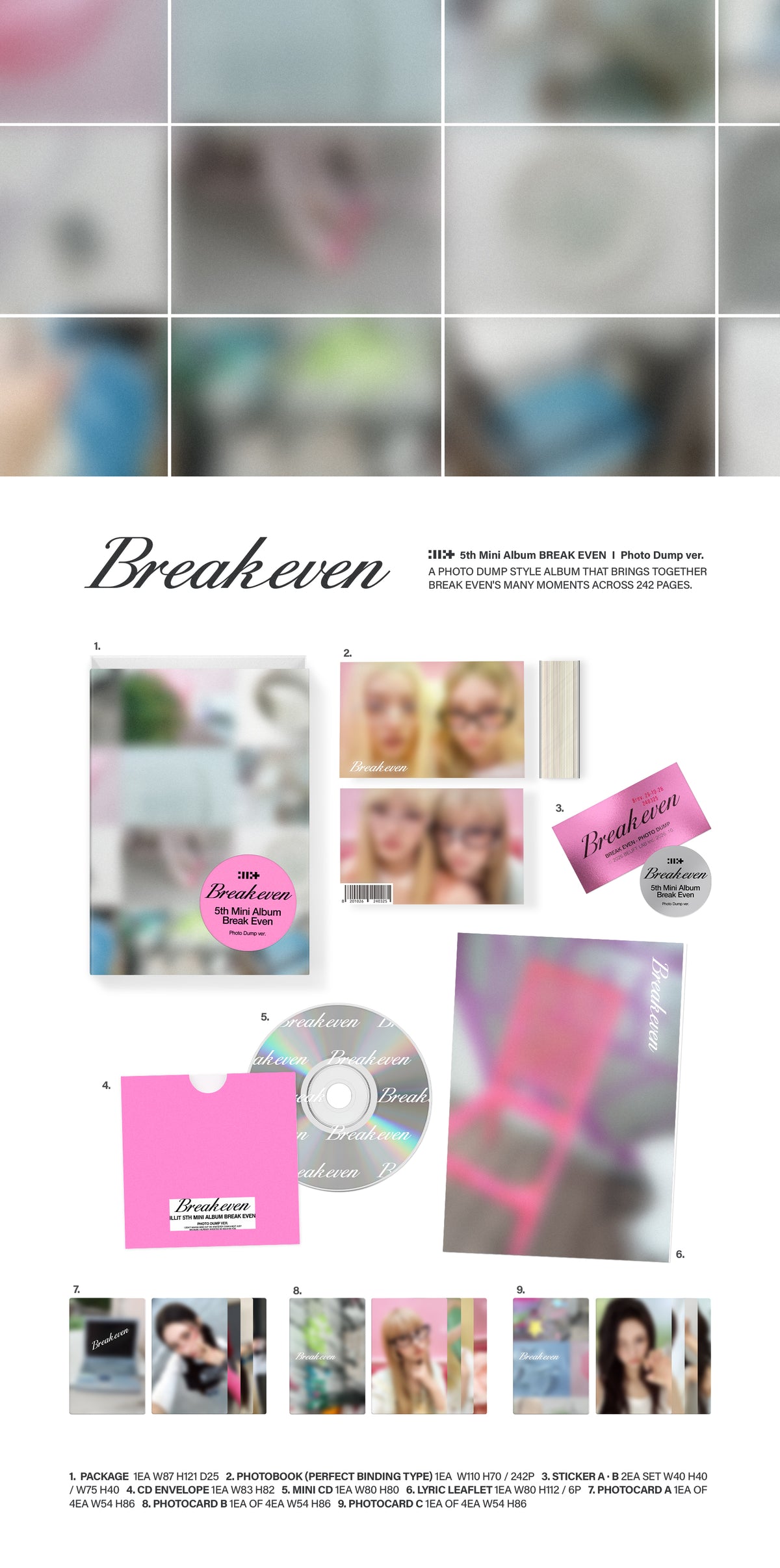 PRE-ORDER: ILLIT "BREAK EVEN" CD (Photo Dump  Ver.)