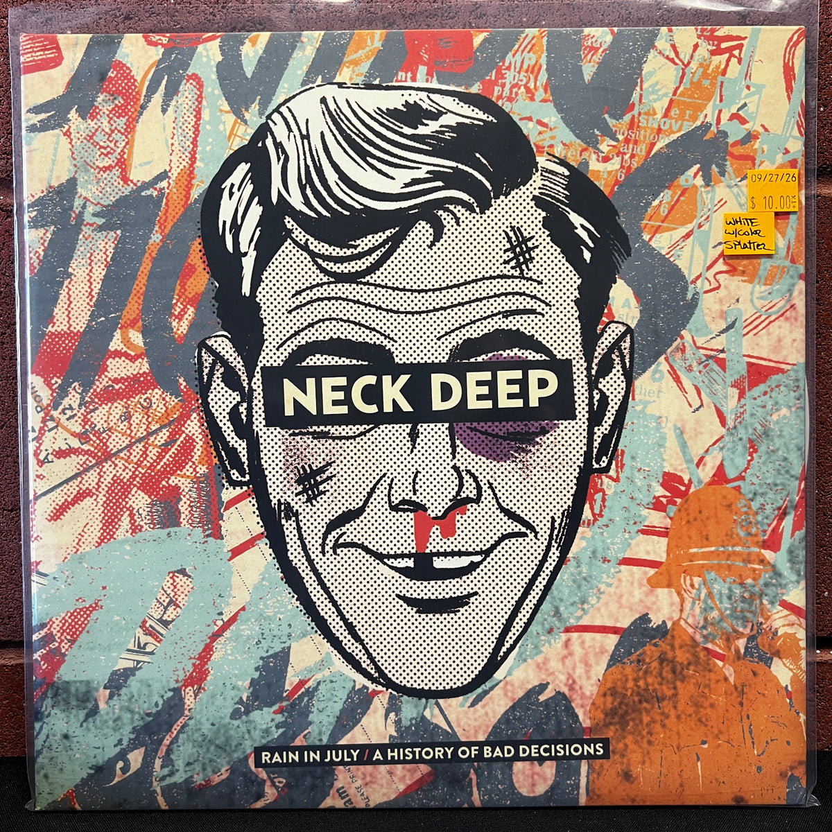 Used Vinyl: Neck Deep "Rain In July / A History Of Bad Decisions" LP (2013 Press - White w/Color Splatter Vinyl)