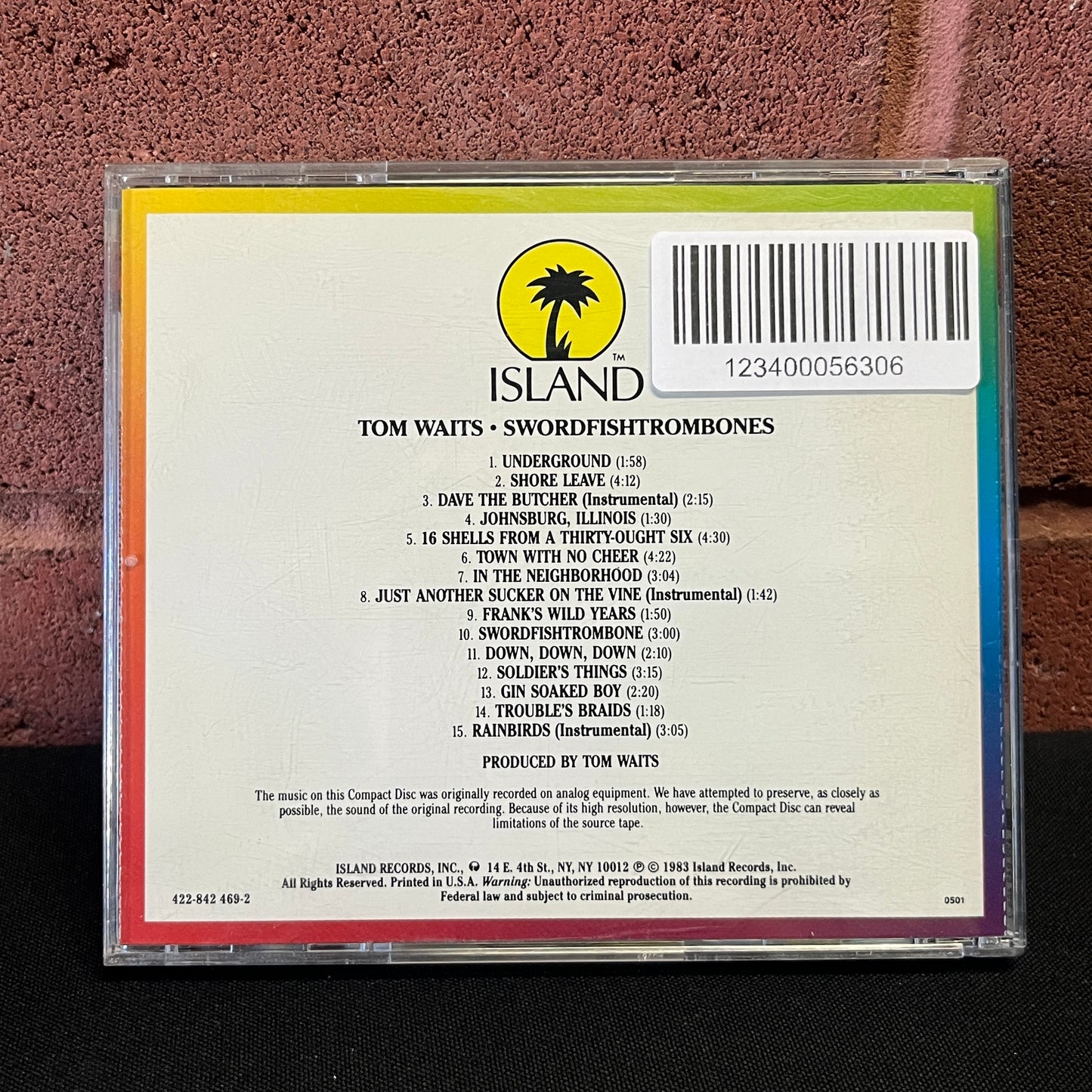 Used CD: Tom Waits "Swordfishtrombones" CD