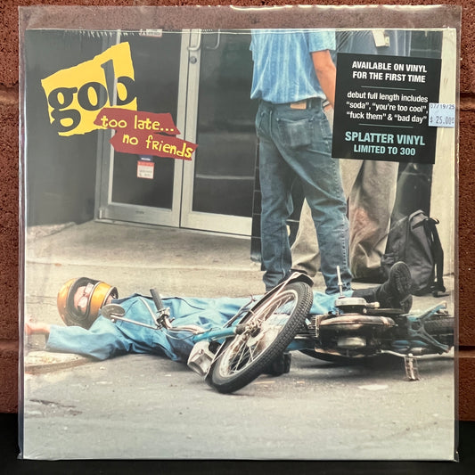 Used Vinyl: Gob "Too Late...No Friends" LP (Blue With Yellow & Red Splatter Vinyl)