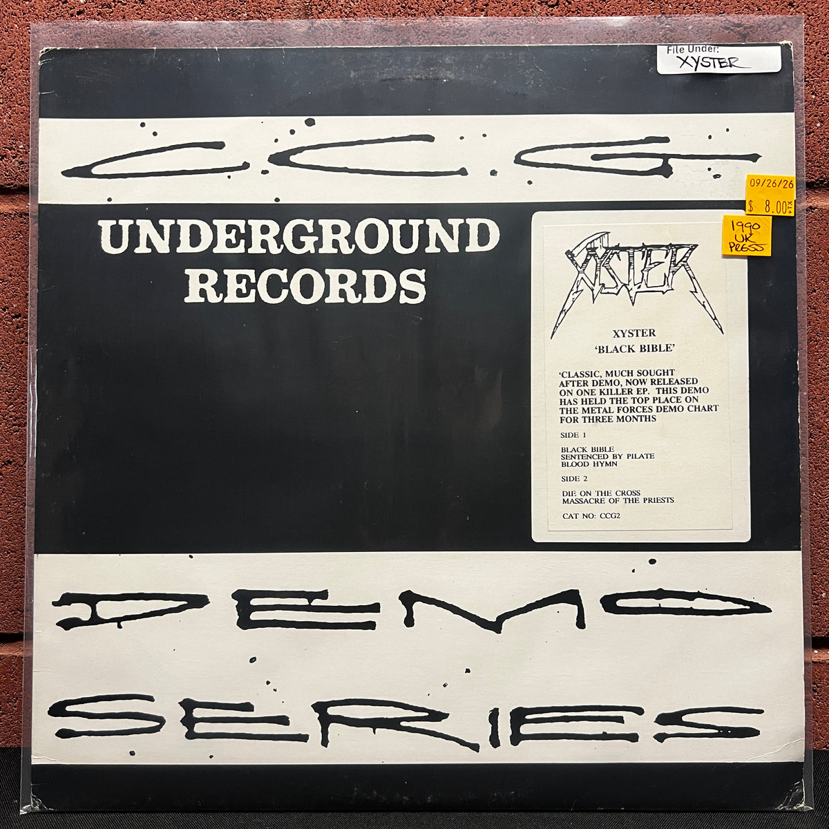 Used Vinyl: Xyster "Black Bible" 12" (1990 UK Press)
