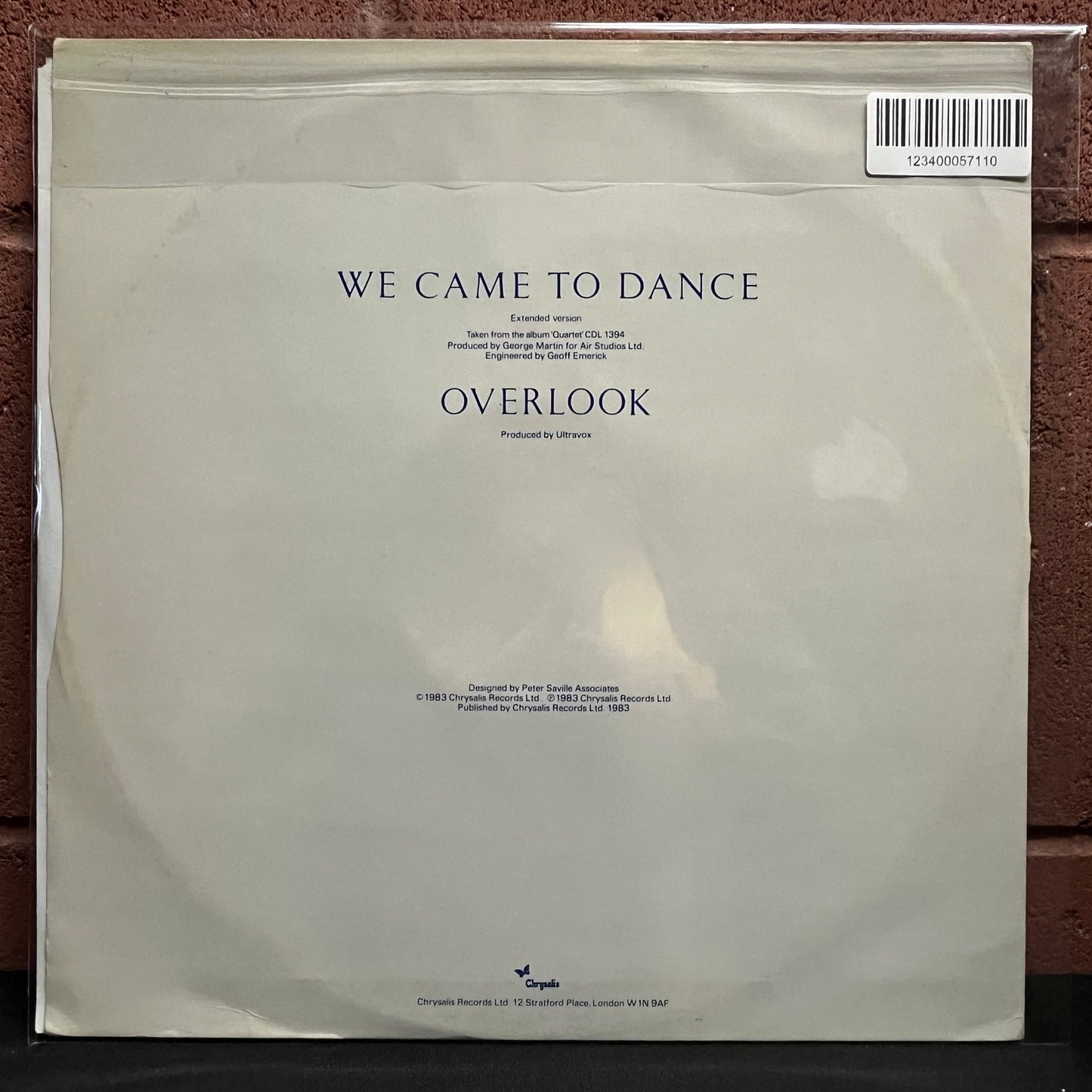 Used Vinyl: Ultravox "We Came To Dance" 12" (1983 UK Press)