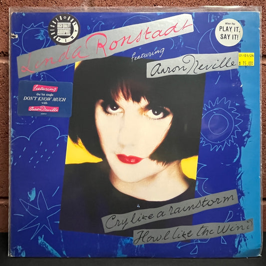 Used Vinyl: Linda Ronstadt Featuring Aaron Neville "Cry Like A Rainstorm - Howl Like The Wind" LP (1989 Promo Press)