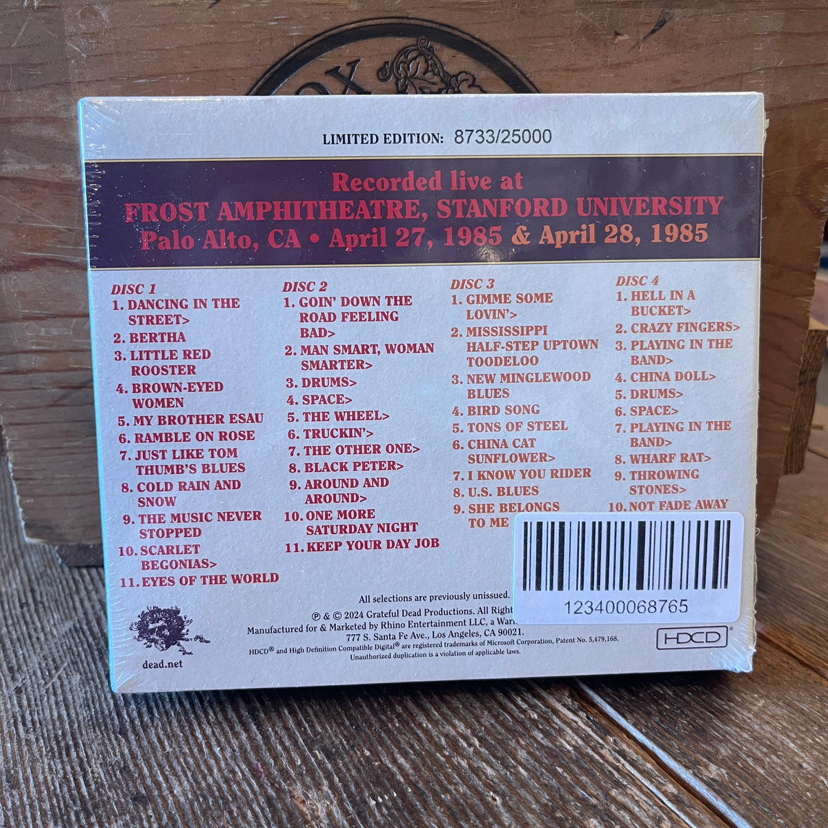 Used CD: Grateful Dead "Dave's Picks, Volume 49 (Frost Amphitheatre, Stanford U., Palo Alto, CA 4/27/85 & 4/28/85)" 4xCD Set (2024 Press - Sealed)