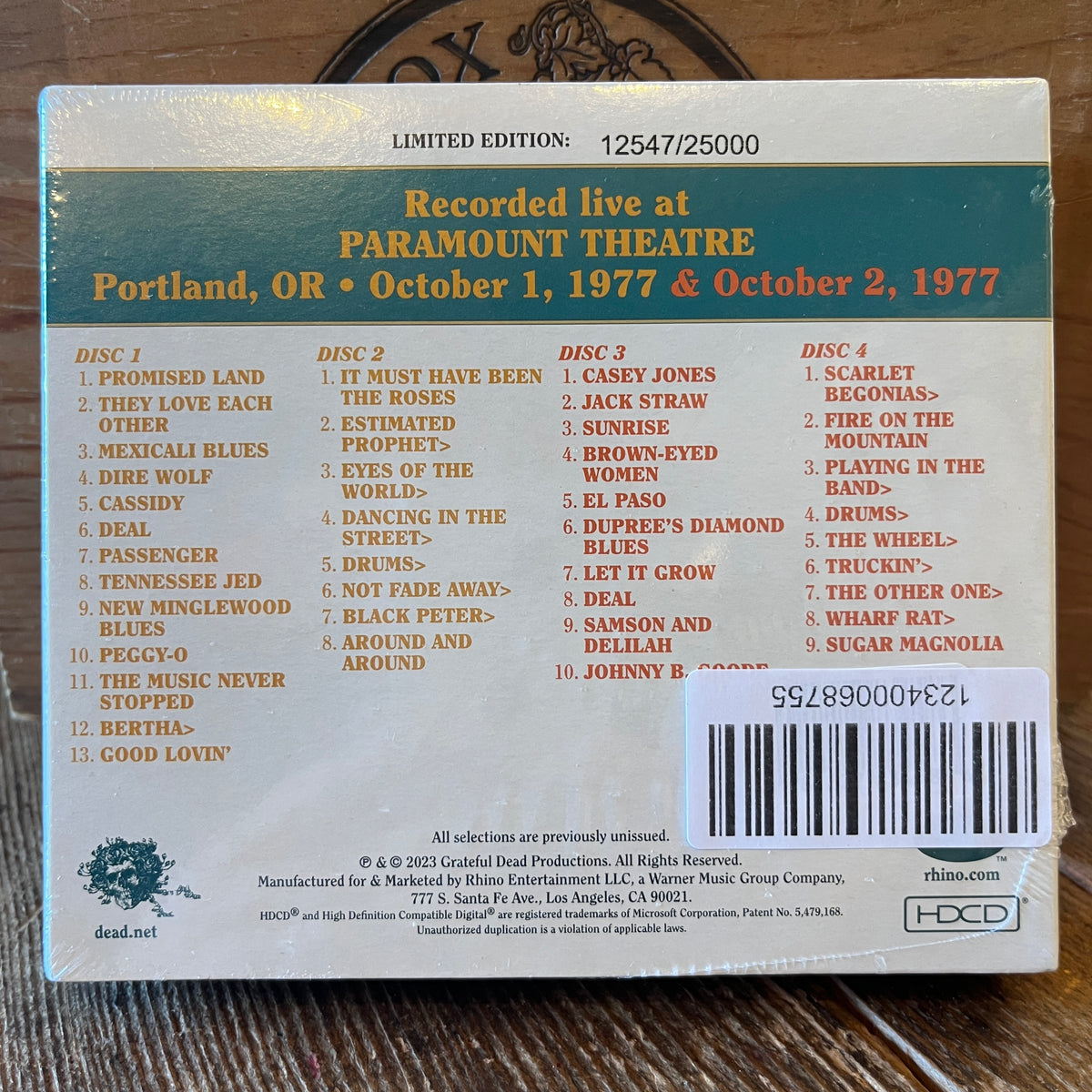 Used CD: Grateful Dead "Dave's Picks, Volume 45 (Paramount Theatre, Portland, OR 10/1/77 & 10/2/77)" 4xCD Set (2023 Press - Sealed)