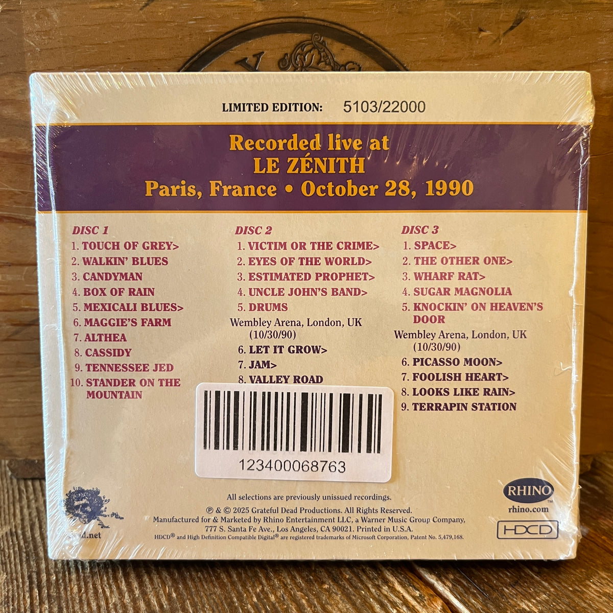 Used CD: Grateful Dead "Dave's Picks, Volume 55 (Le Zénith, Paris, France 10/28/90)" 3xCD Set (2025 Press - Sealed)