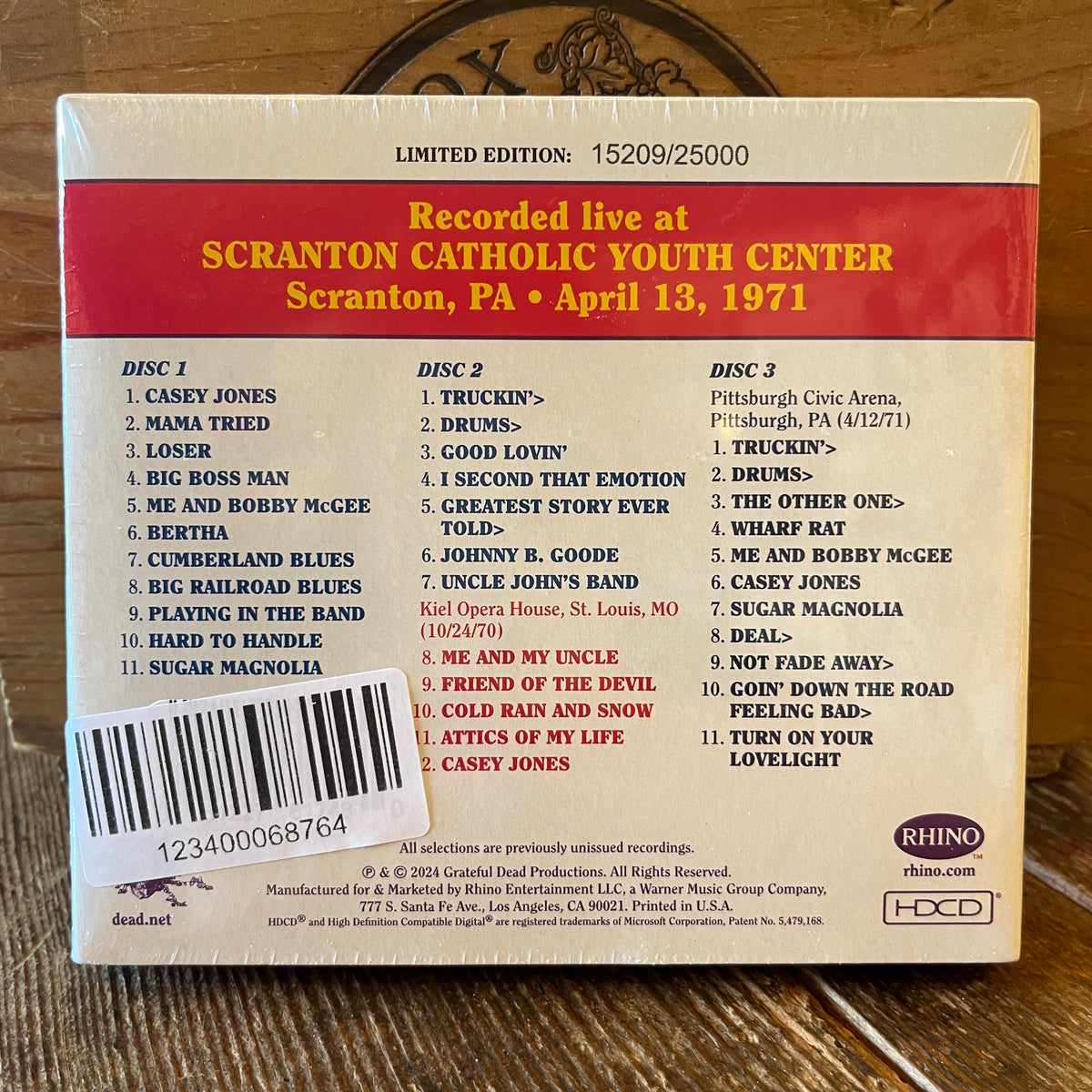 Used CD: Grateful Dead "Dave's Picks, Volume 51 (Scranton Catholic Youth Center, Scranton, PA 4/13/71)" 3xCD Set (2024 Press - Sealed)