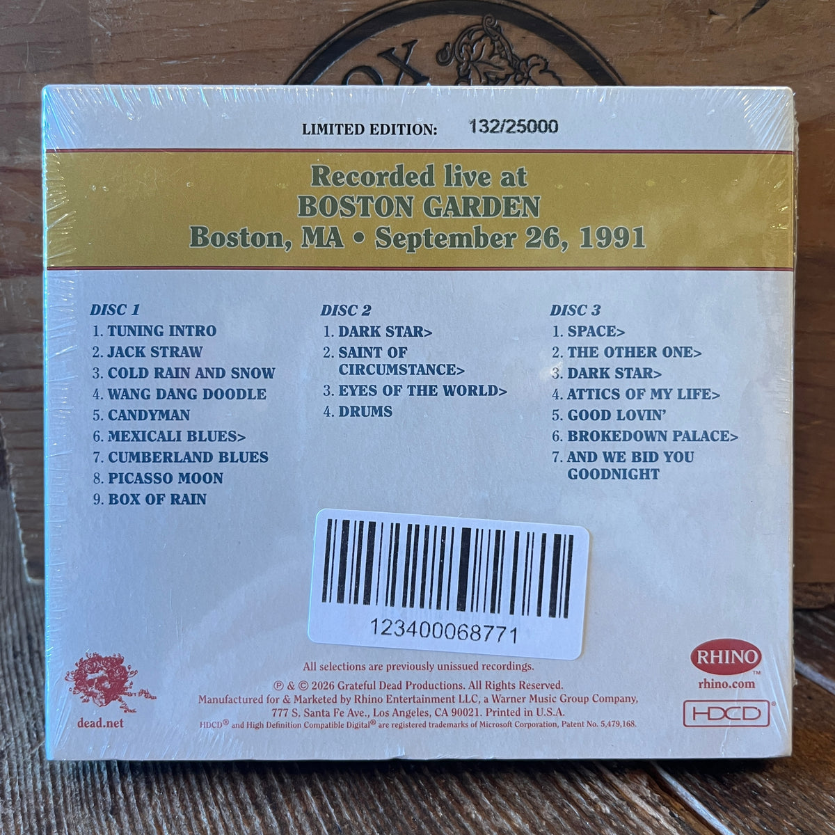 Used CD: Grateful Dead "Dave's Picks, Volume 59 (Boston Garden, Boston, MA 9/26/91)" 3xCD Set (2026 Press - Sealed)