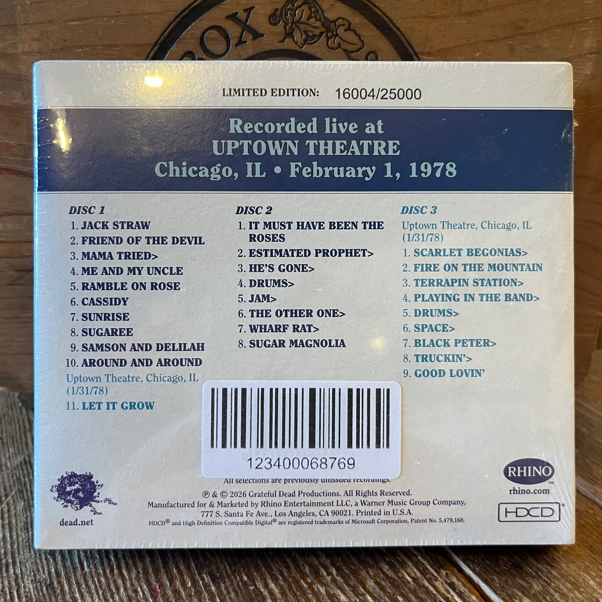 Used CD: Grateful Dead "Dave's Picks, Volume 57 (Uptown Theatre, Chicago, IL 2/1/78)" 3xCD Set (2026 Press - Sealed)