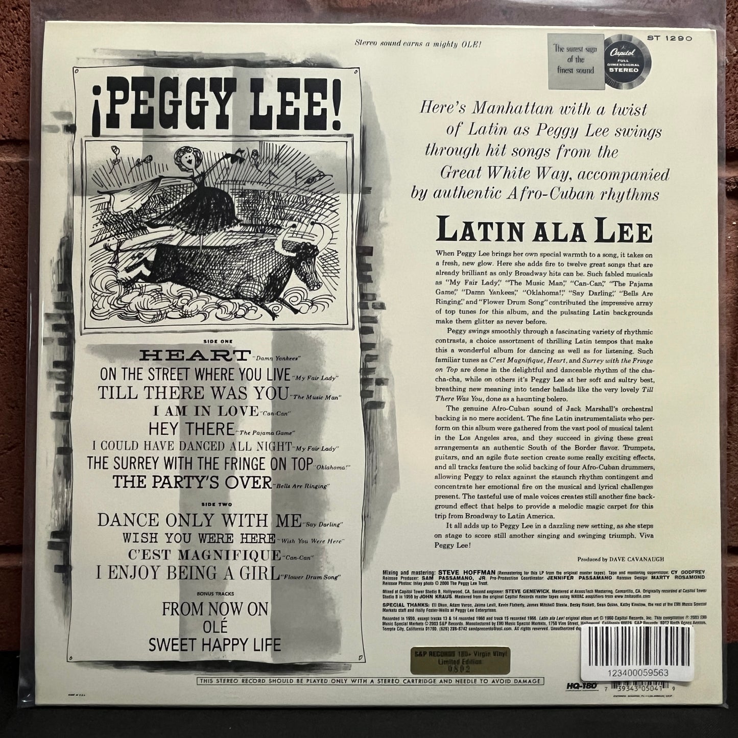 Used Vinyl: Peggy Lee "Latin ala Lee!" LP (2003 180g - Numbered Press)