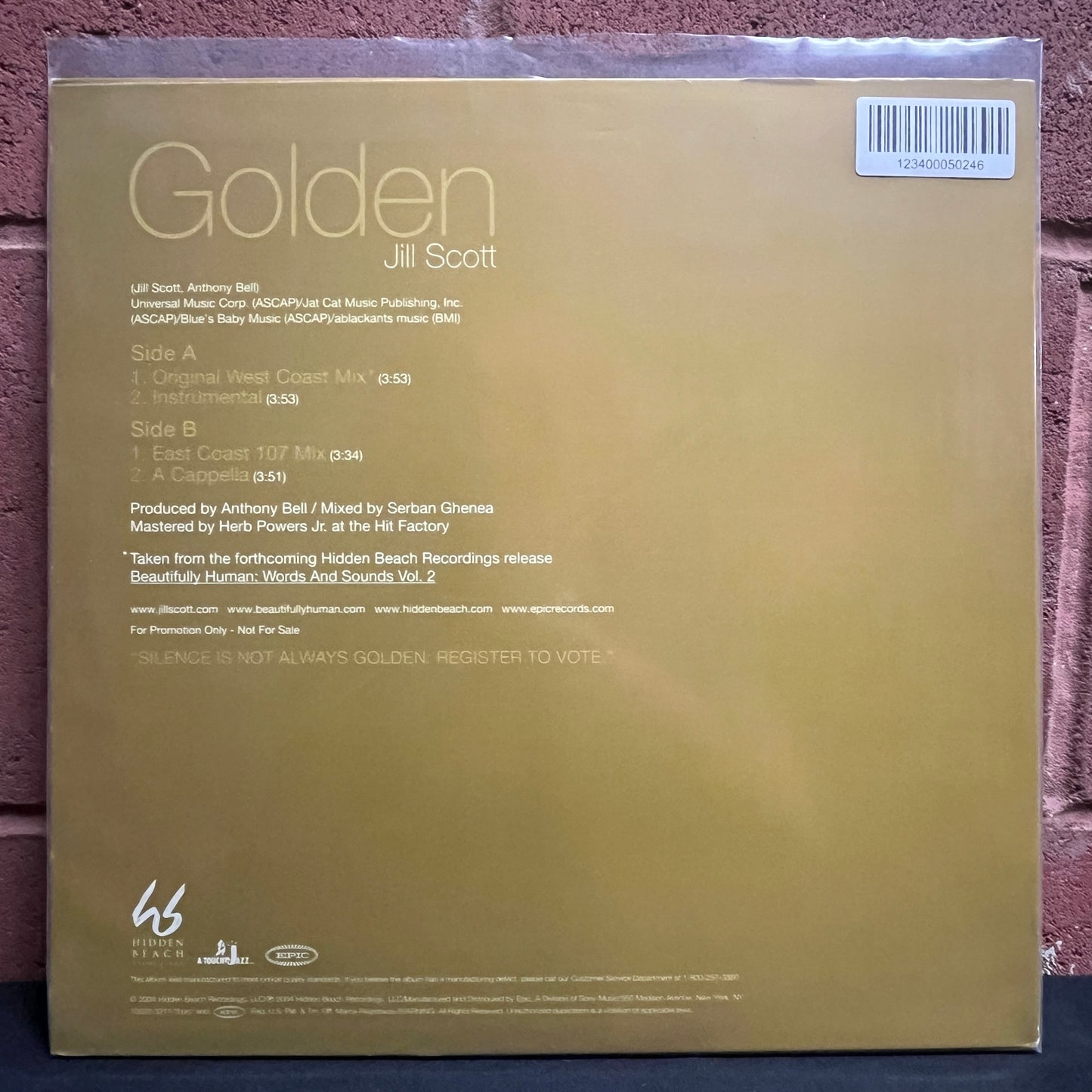 Used Vinyl: Jill Scott "Golden" 12" (Promo)
