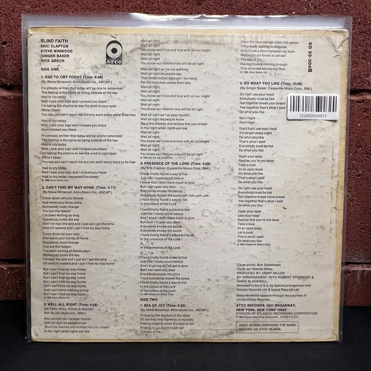 Used Vinyl: Blind Faith "Blind Faith" LP (1969 US pressing)