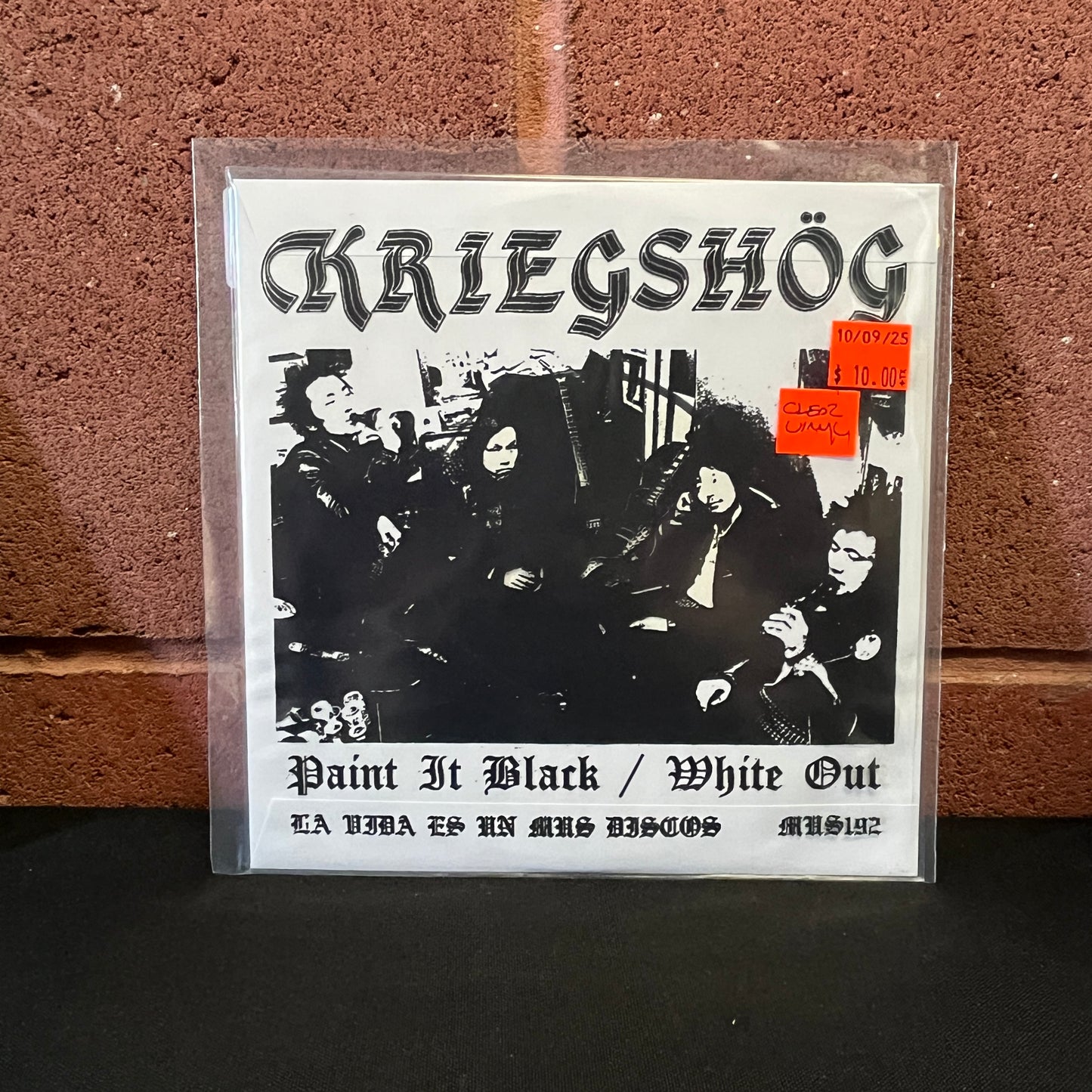 Used Vinyl: Kriegshog "Paint It Black" 7" (Clear Vinyl)