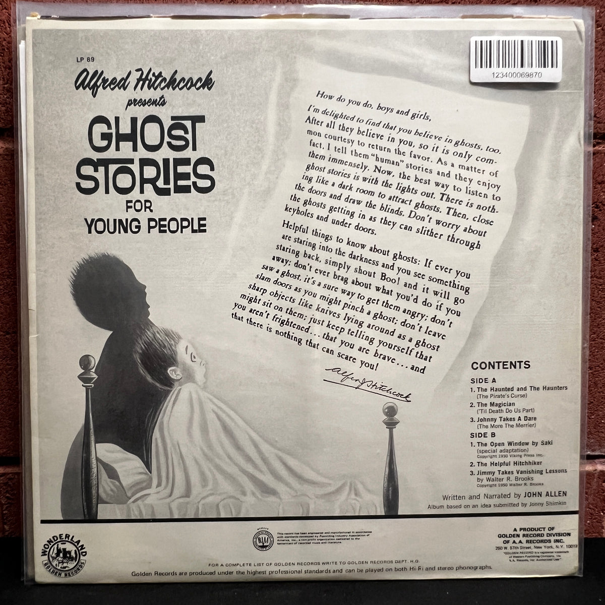 Used Vinyl: Alfred Hitchcock "Ghost Stories for Young People" LP