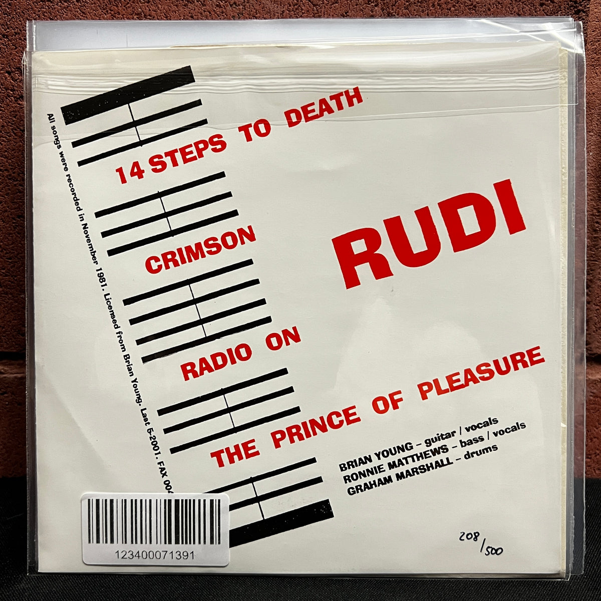 Used Vinyl: Rudi ‎"14 Steps To Death" 7" (2001 Press)