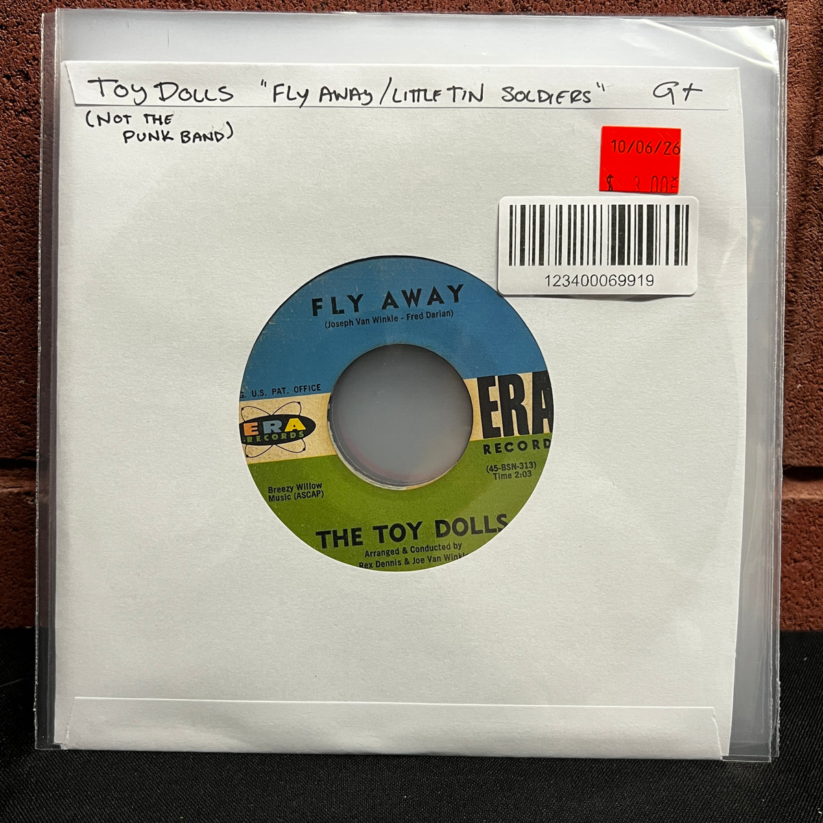 Used Vinyl: Toy Dolls "Fly Away / Little Tin Soldiers" 7" (1962 pressing)