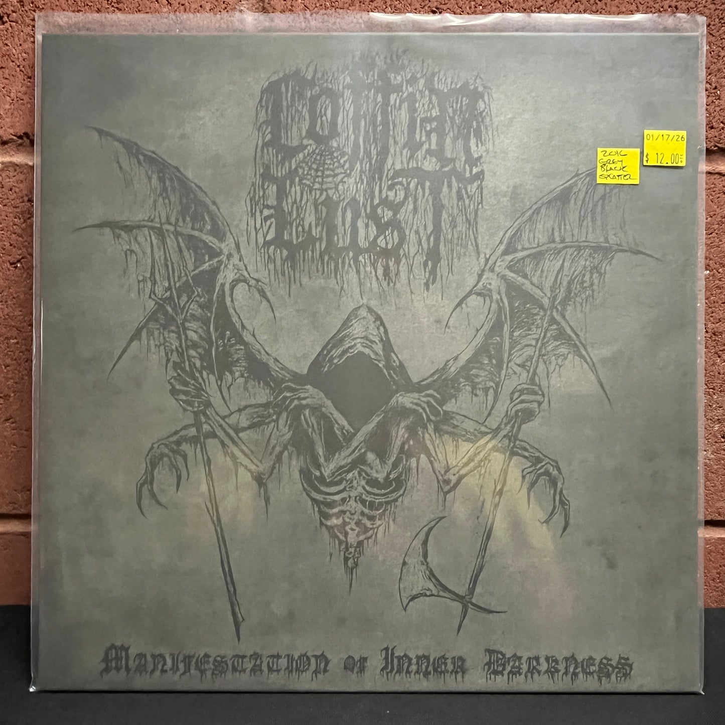 Used Vinyl: Coffin Lust "Manifestation Of Inner Darkness" LP (2016 Grey/Black Splatter Press)