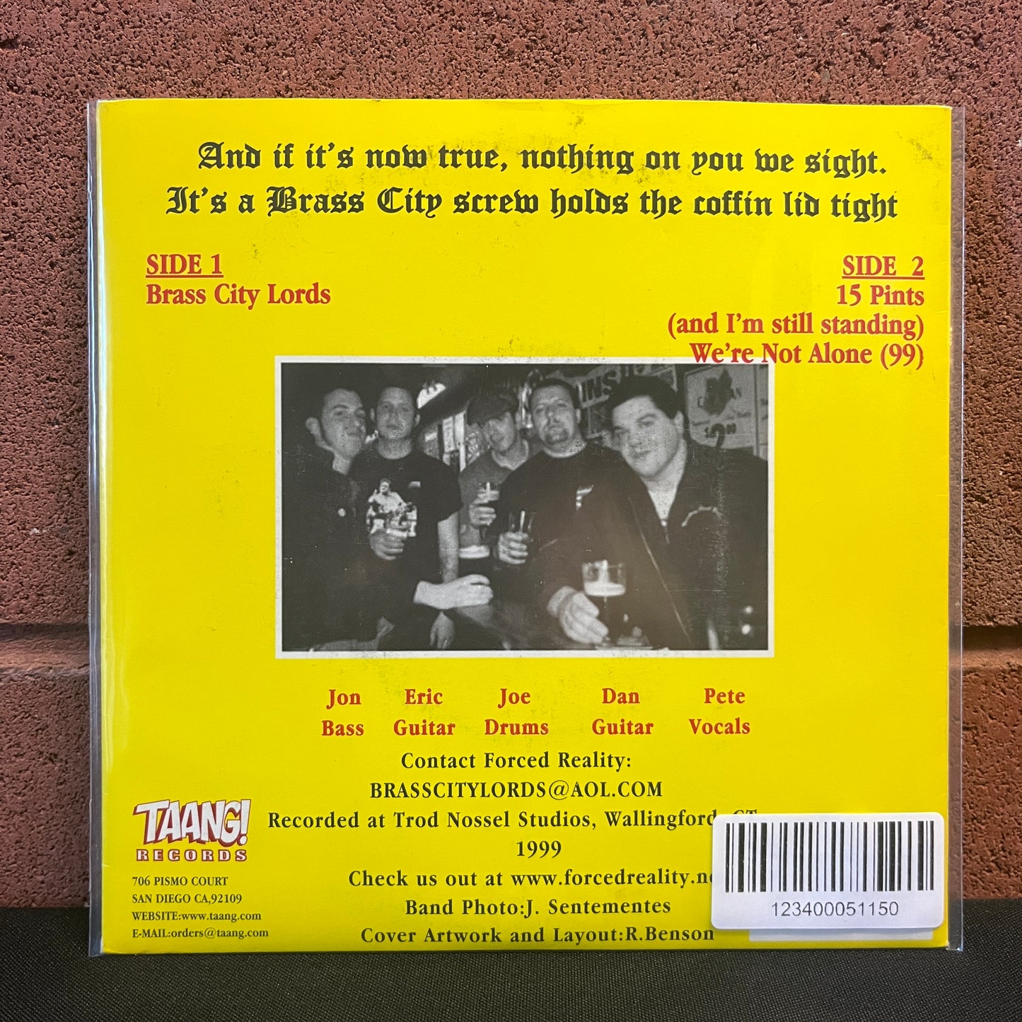 Used Vinyl: Forced Reality "Give 'Em The Brass!" 7"