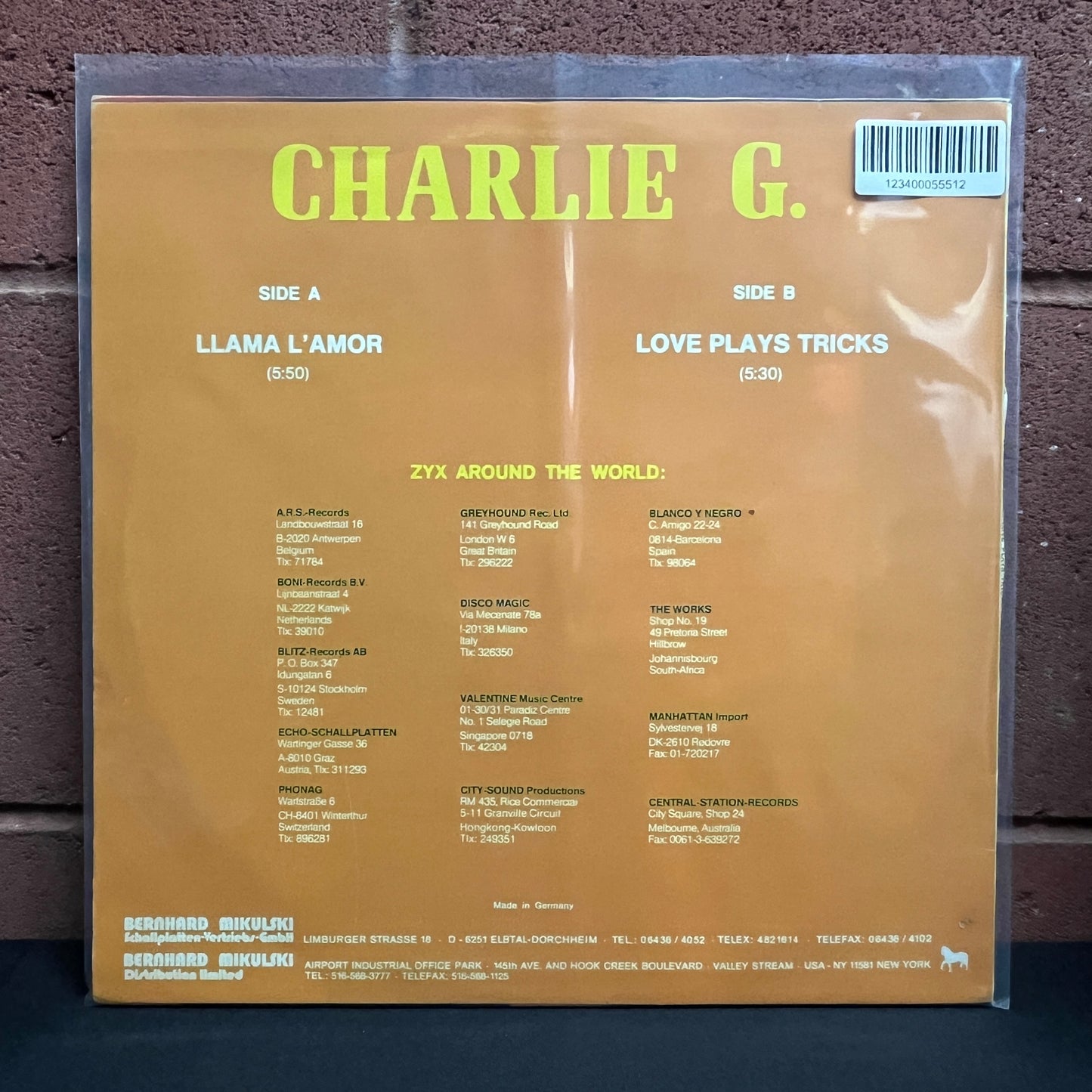 Used Vinyl: Charlie G "Llama L'Amor" 12"