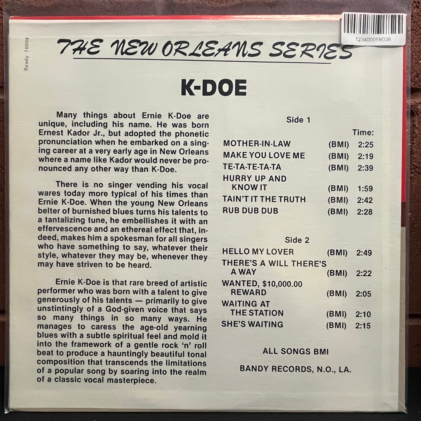 Used Vinyl: Ernie K-Doe "S/T" LP