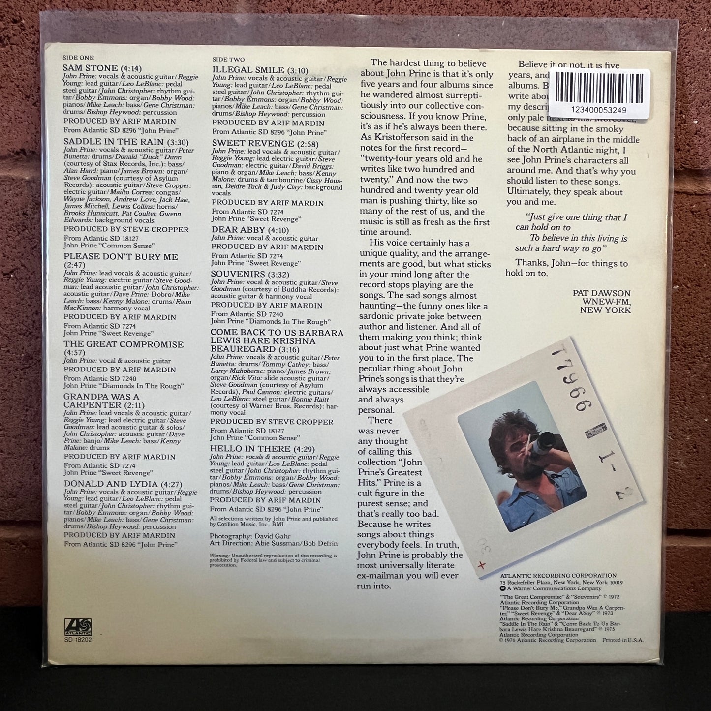 Used Vinyl: John Prine "Prime Prine - The Best of John Prine" LP (1976 Pressing)