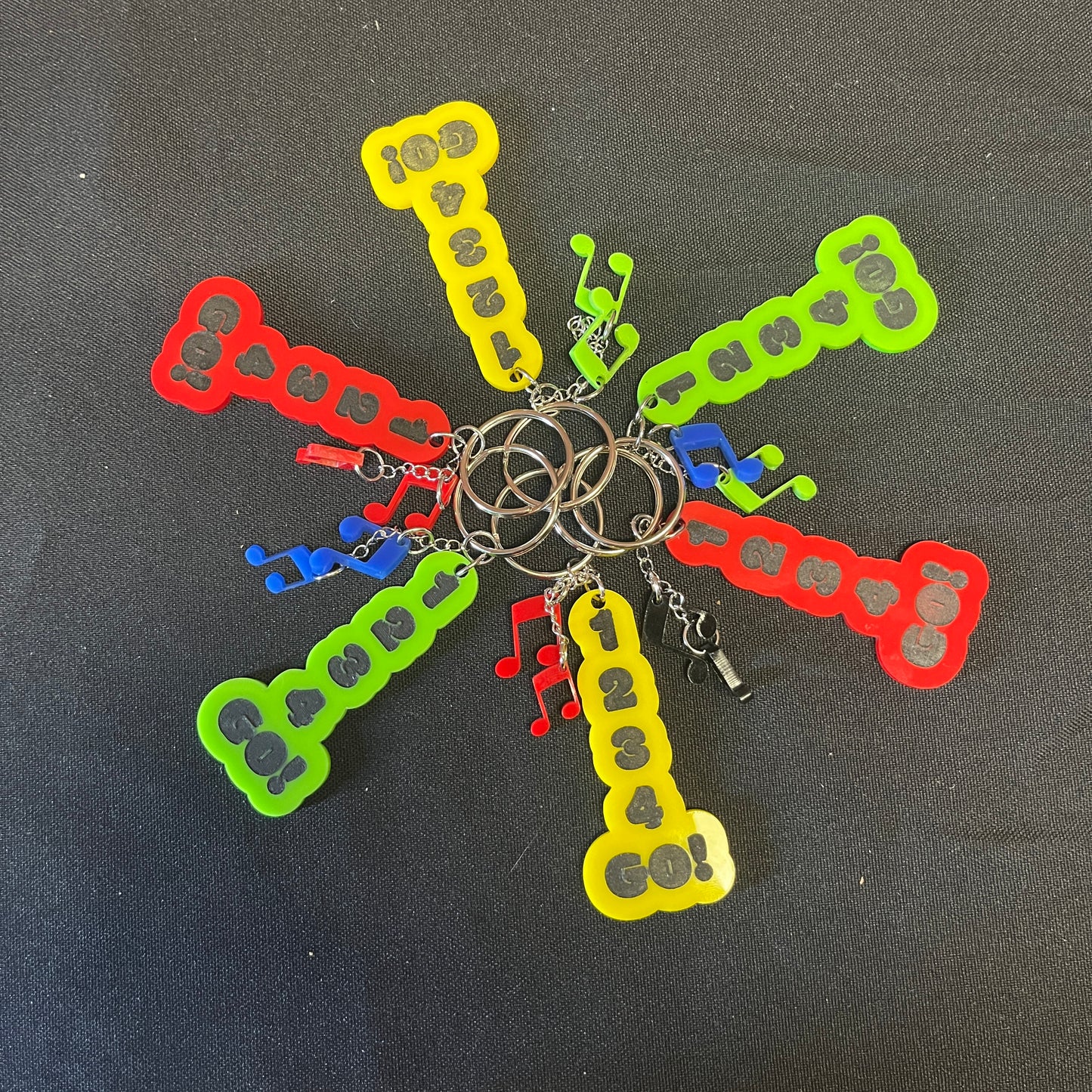 1-2-3-4 Go! Records Keychain, Assorted styles
