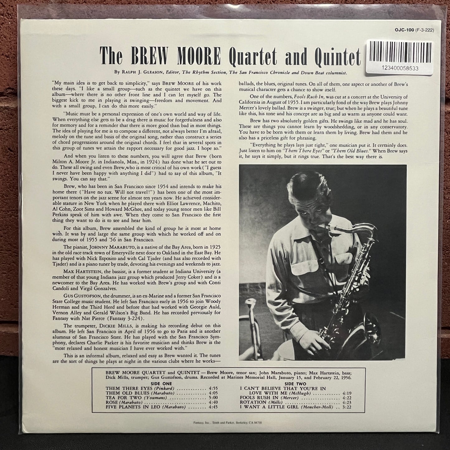 Used Vinyl: Brew Moore Quintet "The Brew Moore Quintet" LP (1984 Pressing)