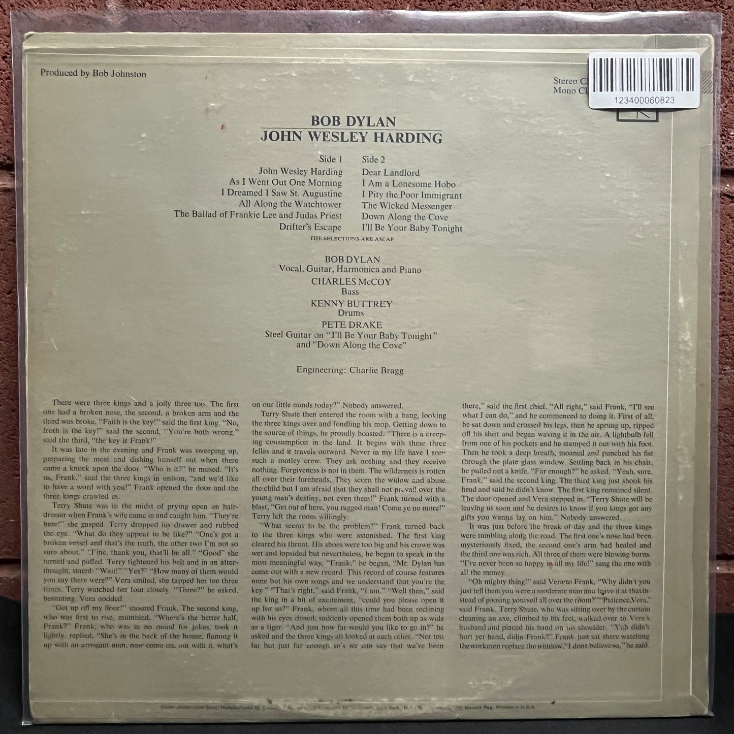 Used Vinyl: Bob Dylan "John Wesley Harding" LP (1968 Press)