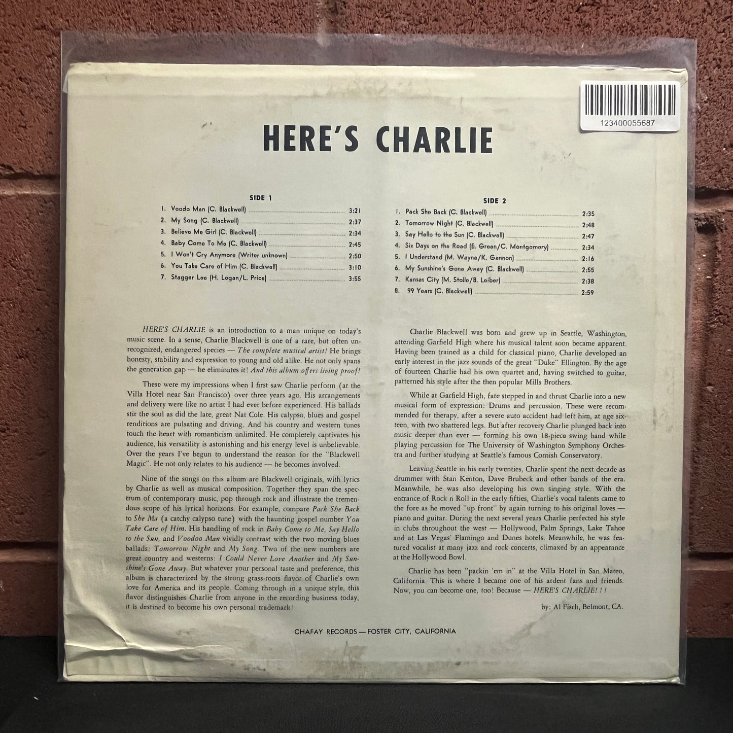 Used Vinyl: Charlie Blackwell "Here's Charlie" LP