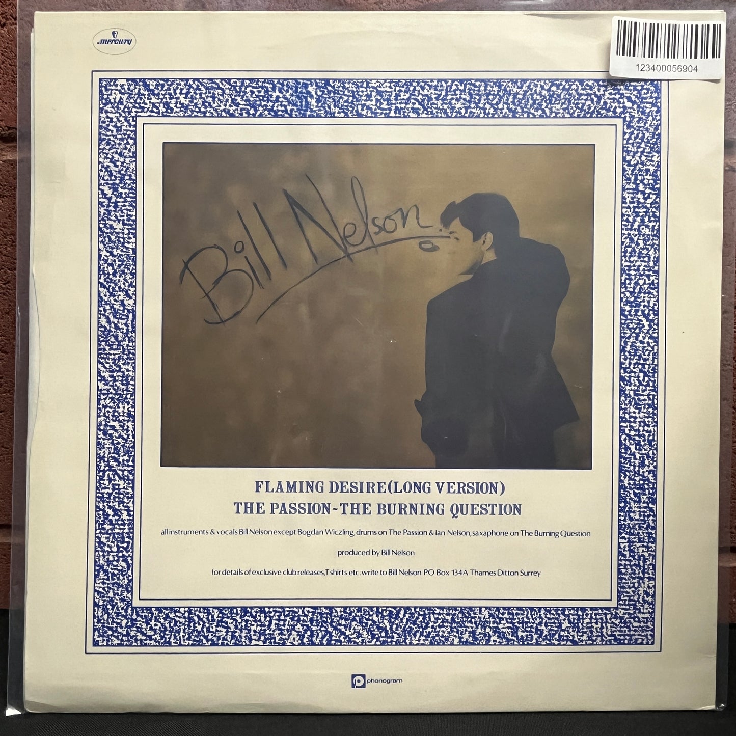 Used Vinyl: Bill Nelson "Flaming Desire" 12" (1982 UK Press)