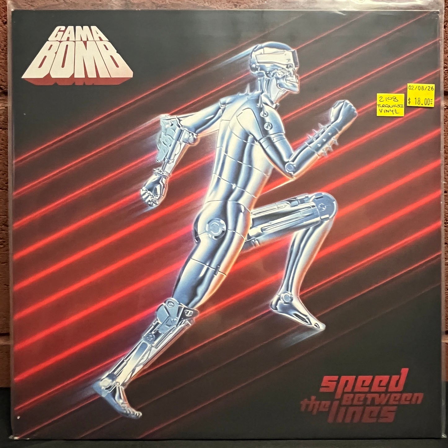 Used Vinyl: Gama Bomb "Speed Between The Lines" LP (2018 Press, Turquoise Vinyl)