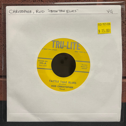 Used Vinyl: Rod Christopher "Tattle Tale Blues" 7" (1962 pressing)
