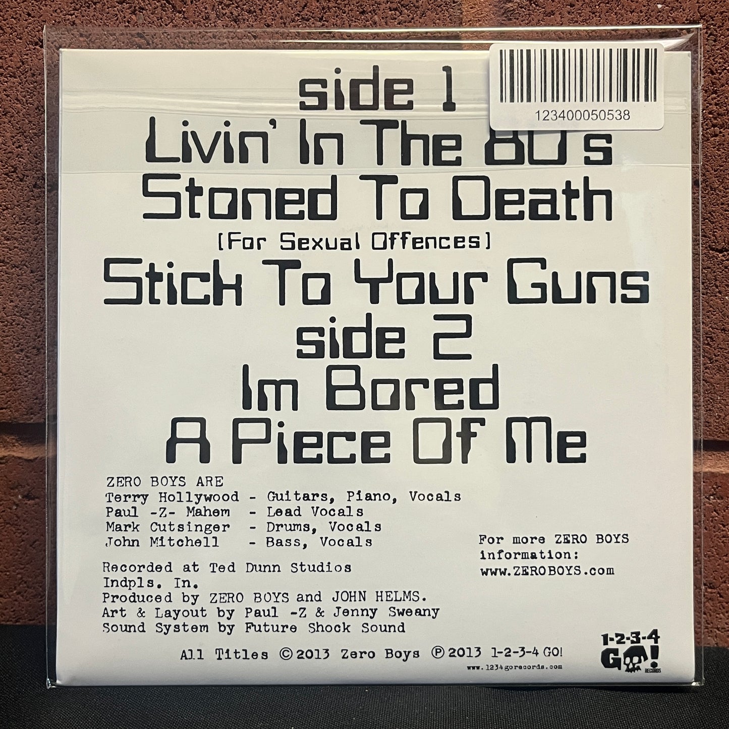 Used Vinyl: Zero Boys "Livin' In The 80's" 7" (Clear vinyl)