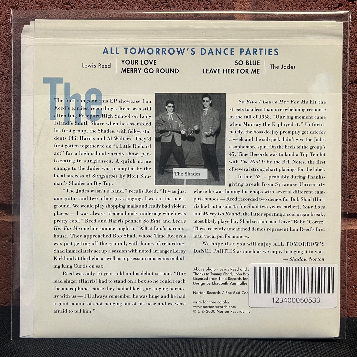 Used Vinyl: Lou Reed "All Tomorrow's Dance Parties" 7"