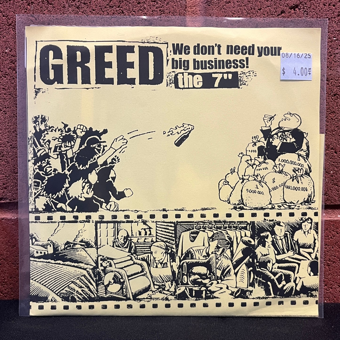Used Vinyl: Greed "We Don't Need Your Big Business" 7"