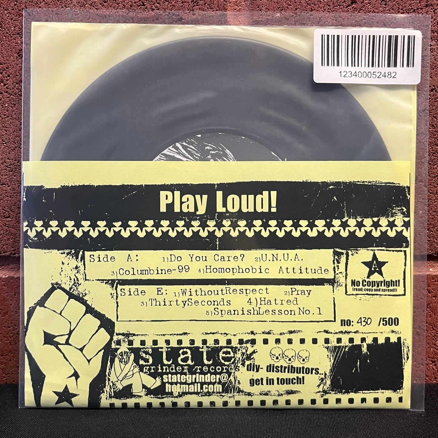 Used Vinyl: Greed "We Don't Need Your Big Business" 7"