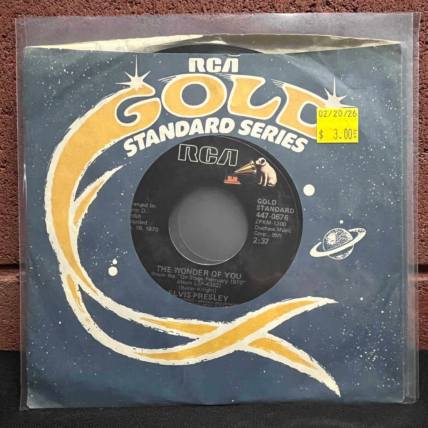 Used Vinyl: Elvis Presley "The Wonder Of You / Mama Liked The Roses" 7"