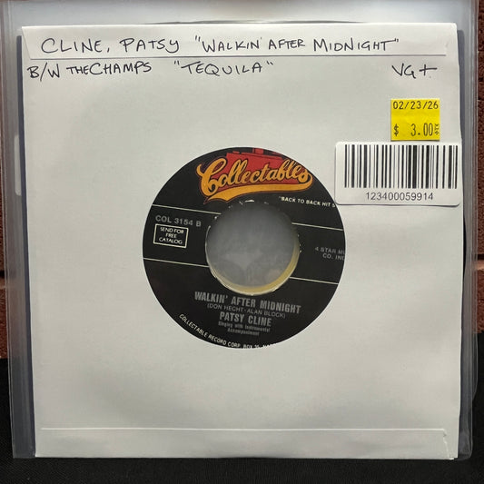 Used Vinyl: Patsy Cline / The Champs "Walkin' After Midnight / Tequila" 7"