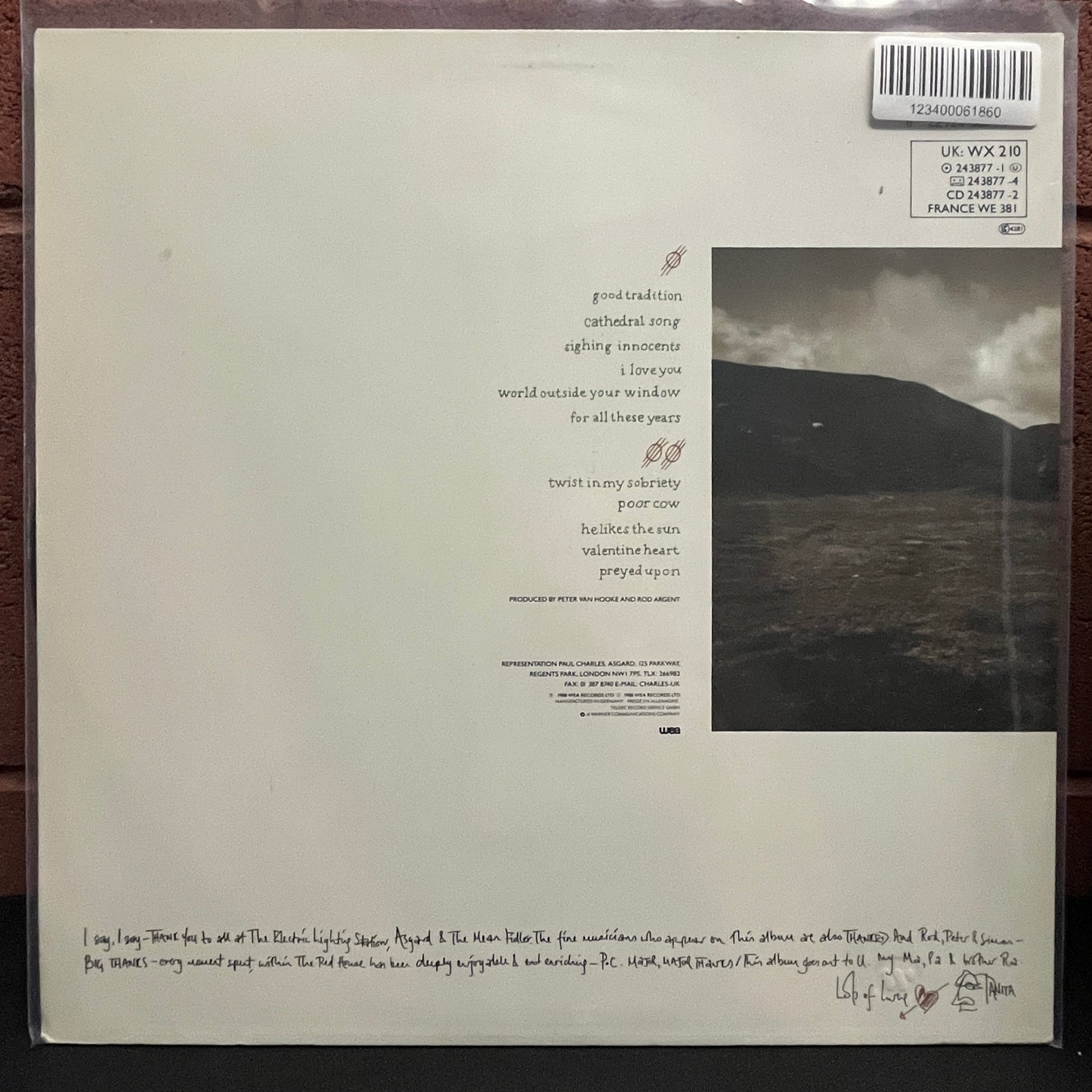 Used Vinyl: Tanita Tikaram ‎"Ancient Heart" LP (1988 Euro Press)