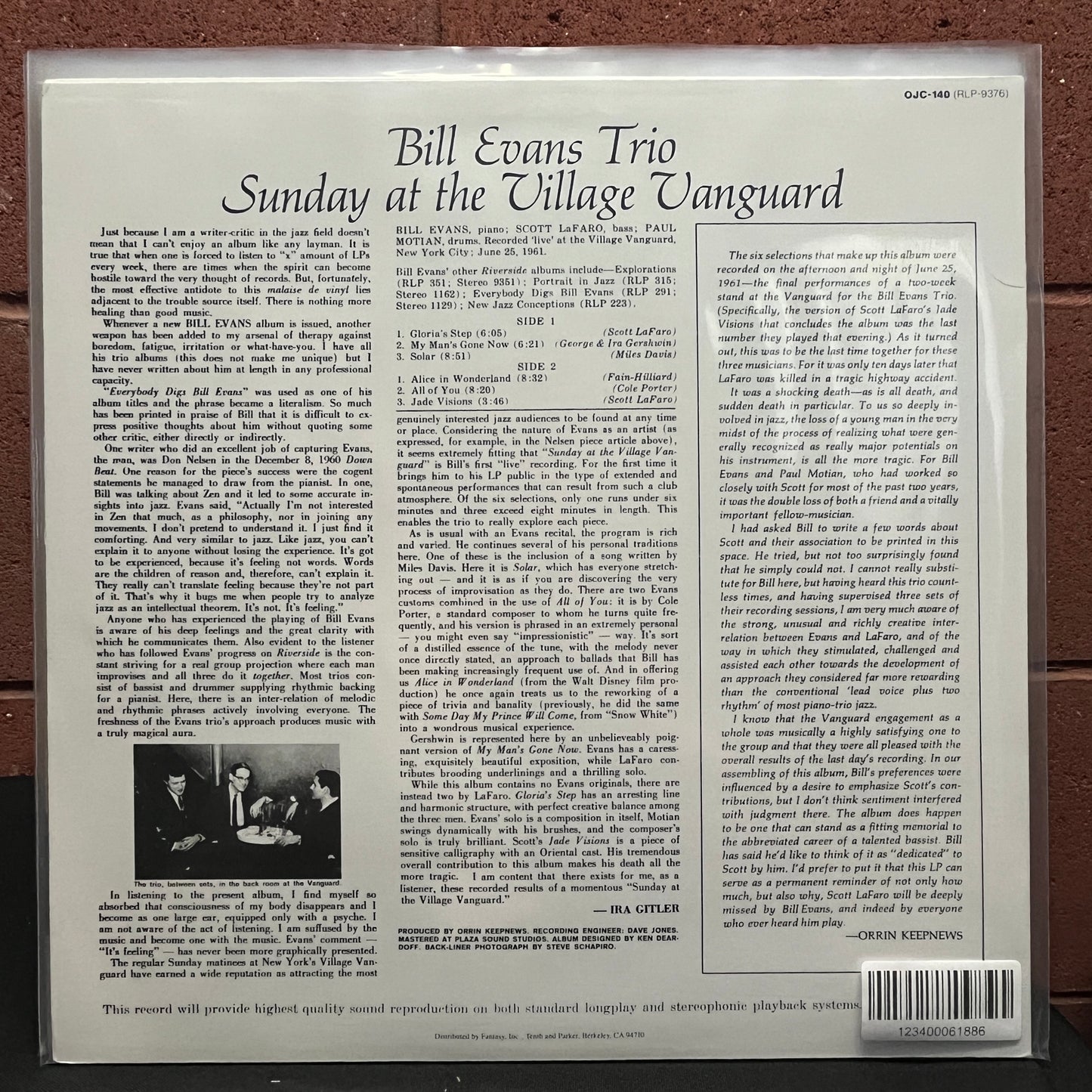 Used Vinyl: Bill Evans Trio "Sunday At The Village Vanguard" LP (2020 Press)