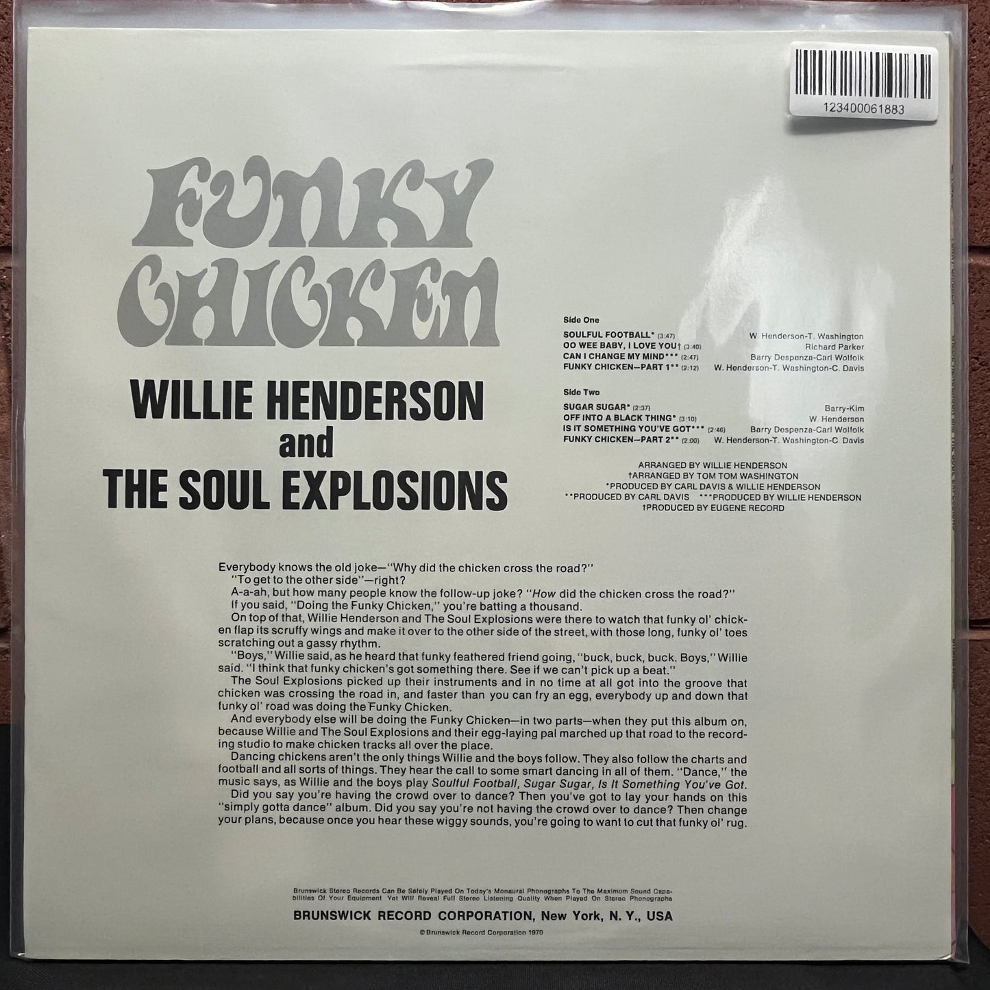 Used Vinyl: Willie Henderson And The Soul Explosions 'Funky Chicken" LP (00's Repress)