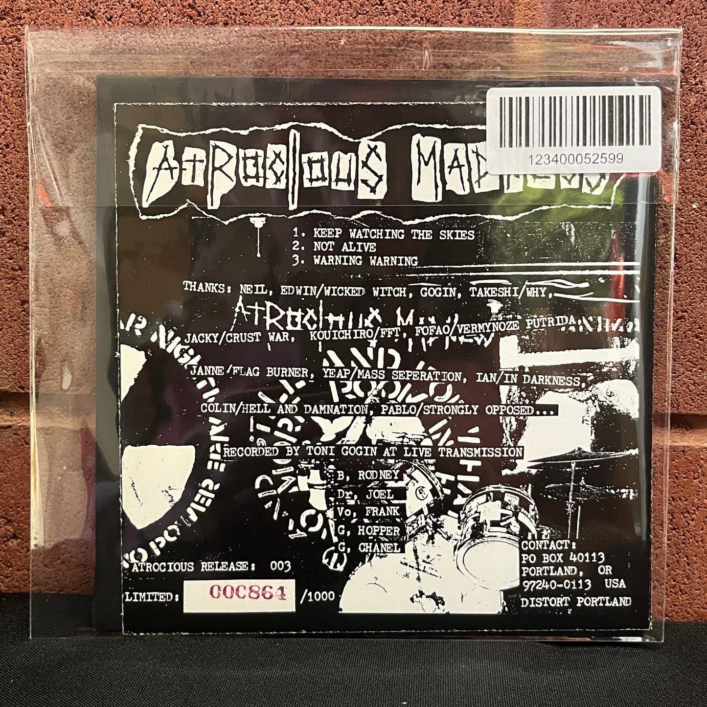 Used Vinyl: Atrocious Madness "S/T" 6" Flexi