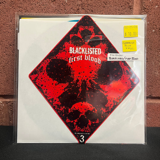 Used Vinyl: Blacklisted / First Blood "Dead Man's Hand (Split)" 7" (Greenish-Blue vinyl)