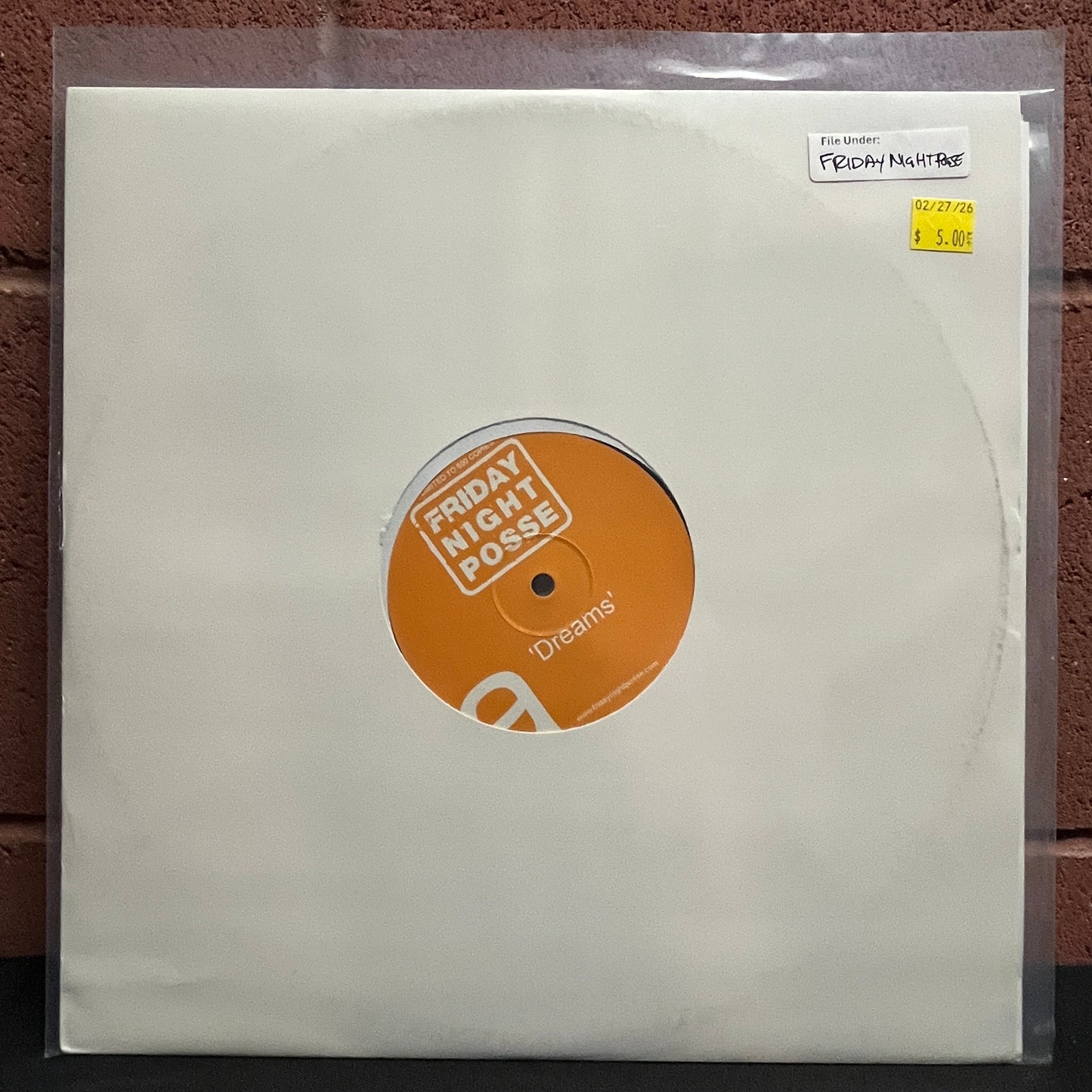 Used Vinyl: Friday Night Posse "Dreams" 12" Single