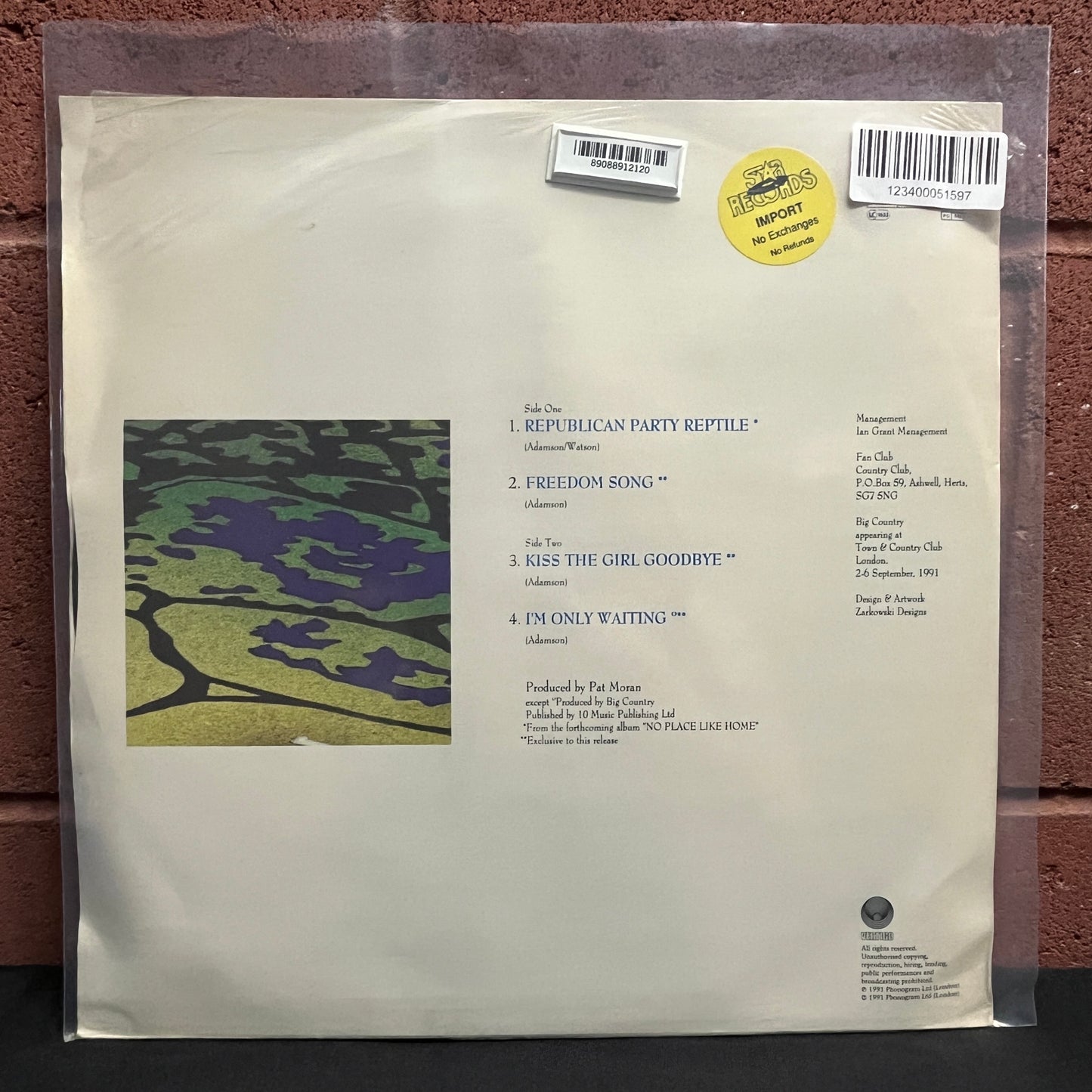 Used Vinyl: Big Country "Republican Party Reptile EP" 12"