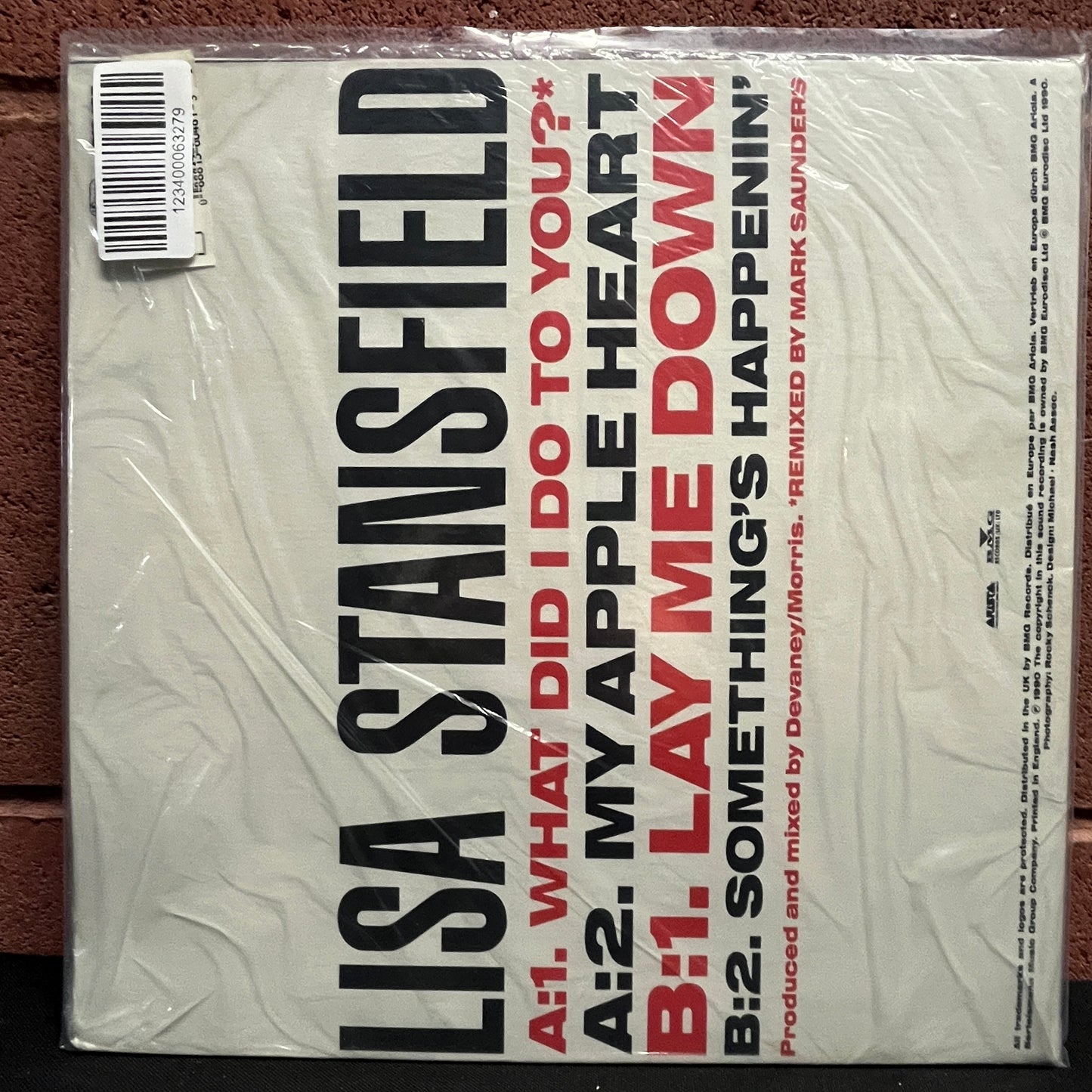 Used Vinyl: Lisa Stansfield "What Did I Do To You?" 10" (1990 UK Press - Clear Vinyl)