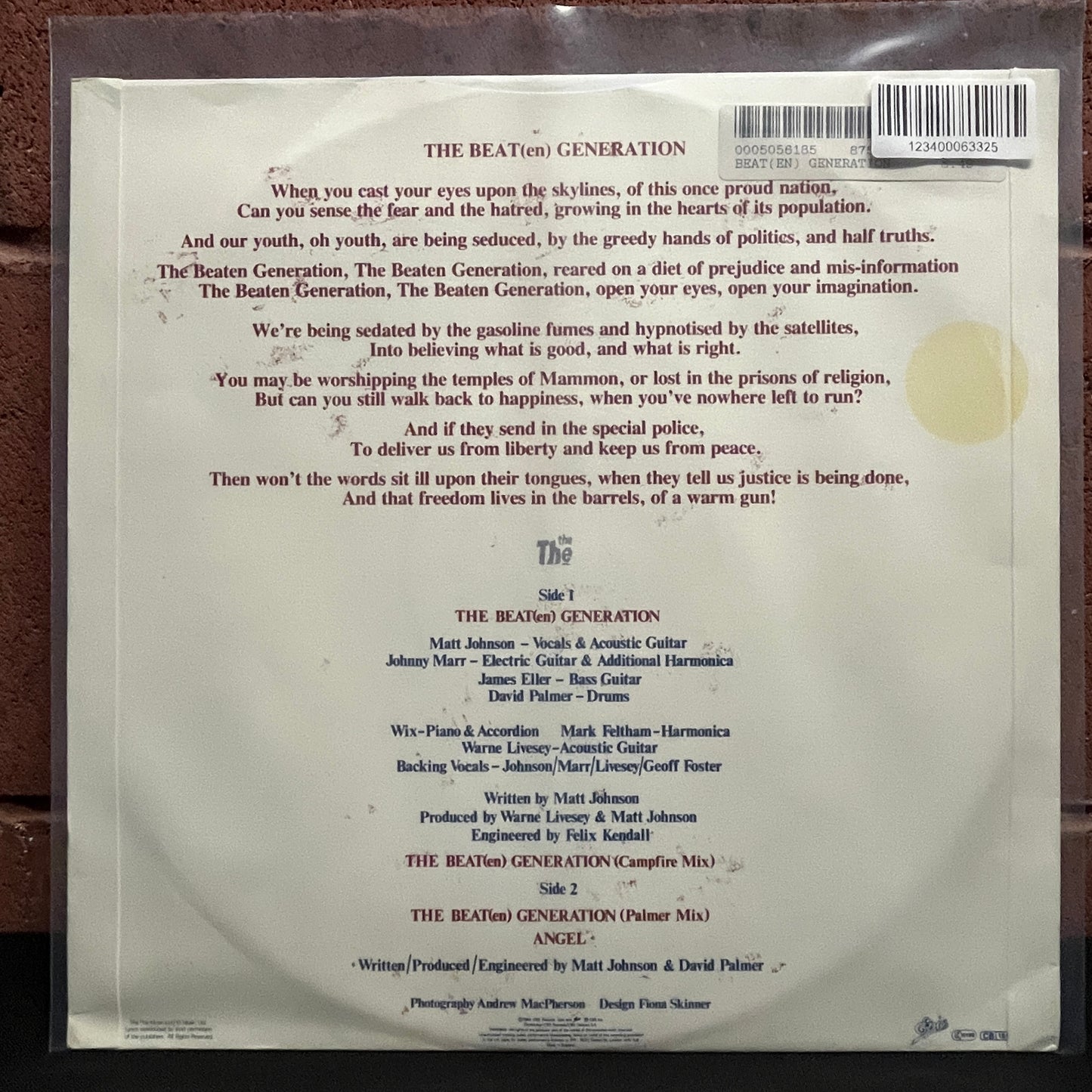 Used Vinyl: The The ‎"The Beat(en) Generation" 12" (1989 UK Press)