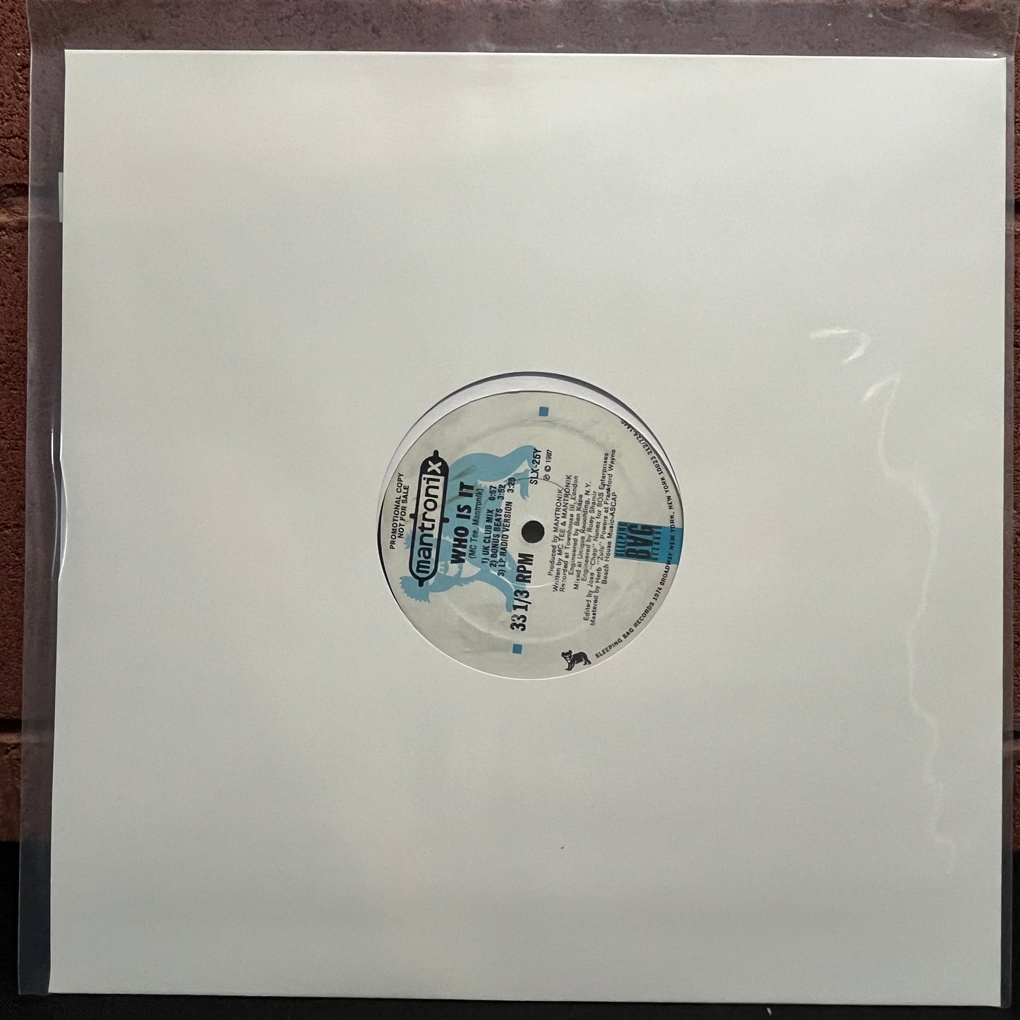 Used Vinyl: Mantronix "Who Is It?" 12" (1987 Promo Press)