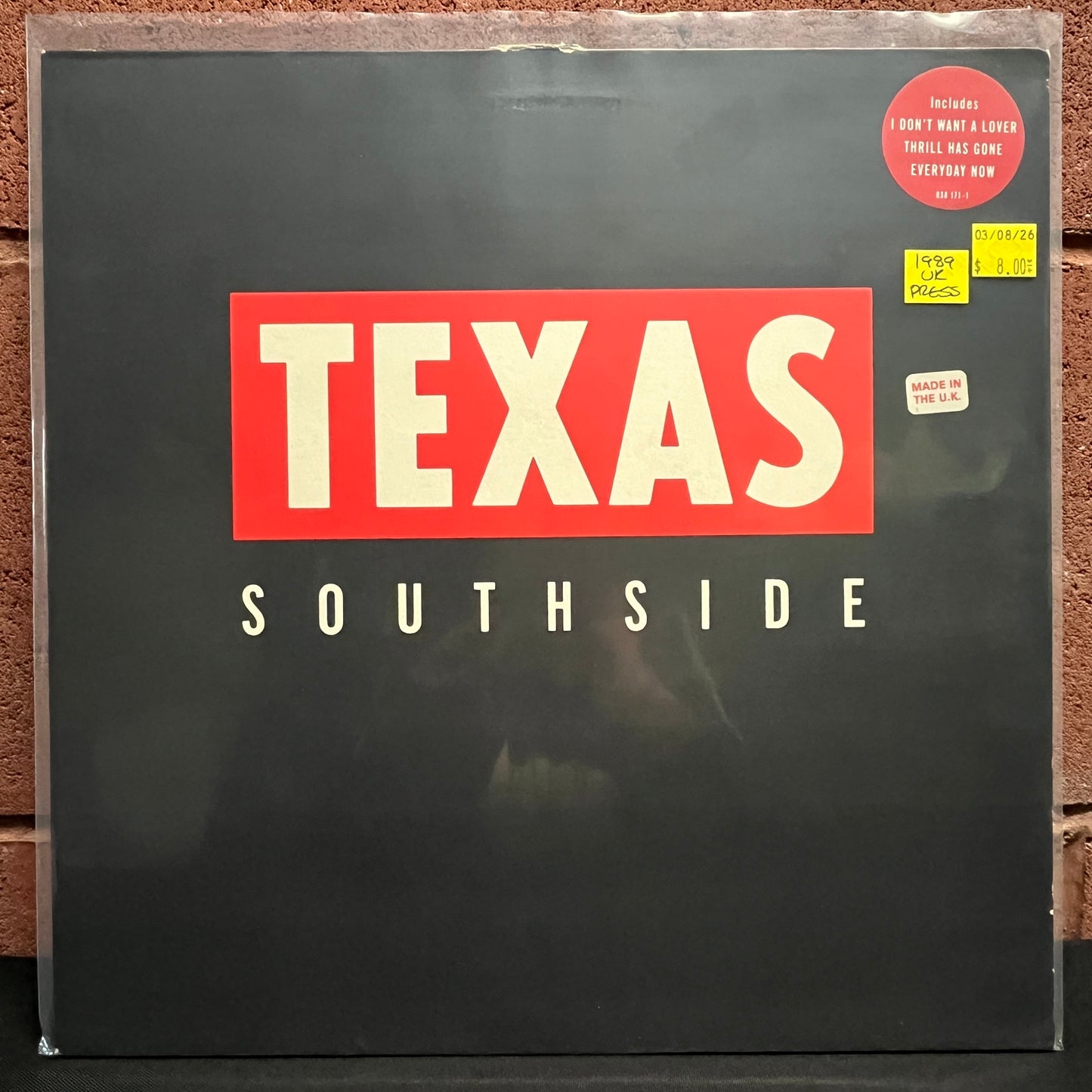 Used Vinyl: Texas "Southside" LP (1989 UK Press)